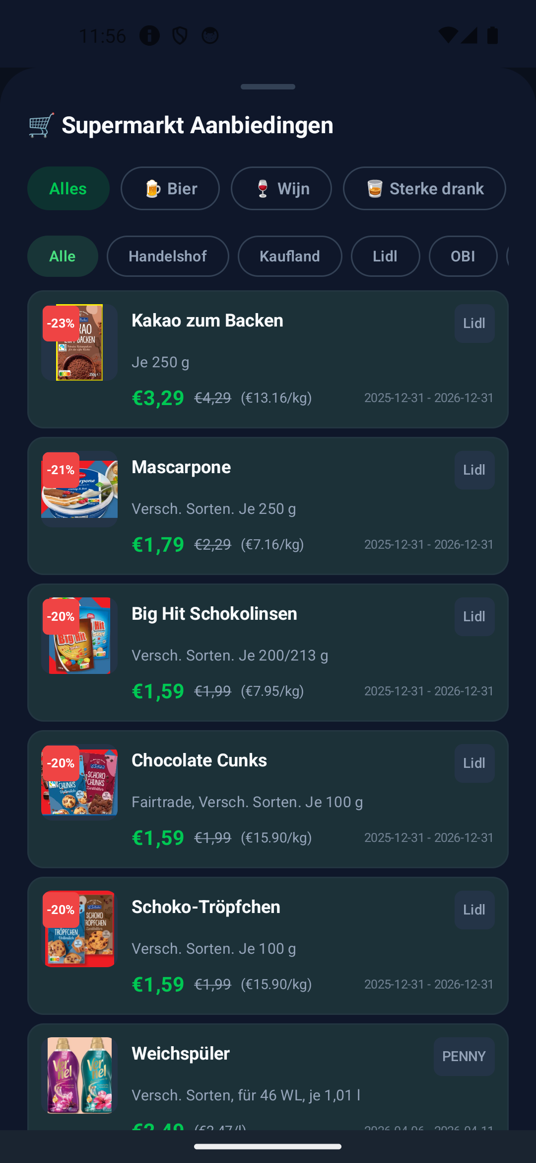 Supermarket deals with discounts